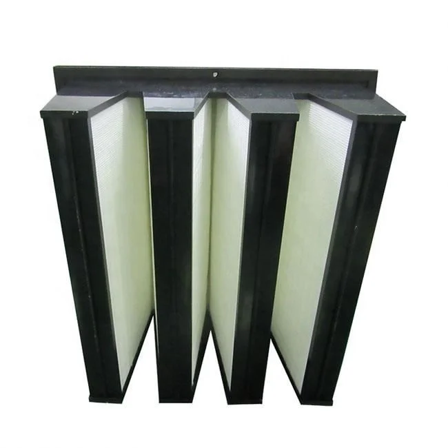 mini pleated box type filter v-bank hepa filter industrial air filter