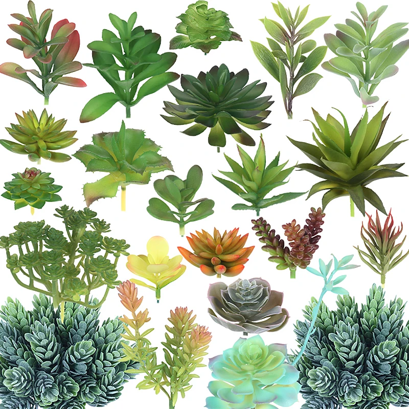 Artificial Succulent DIY mini decorated plastic flowers Flower arrangement accessories succulents plants artificial B019-3