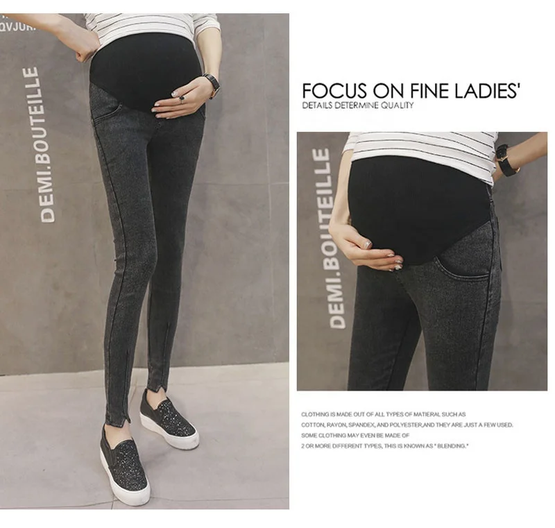 
Trousers For Pregnant Women Clothes Elastic Waist Maternity Pants Abdominal Pregnancy Jeans Stretch Leggings Clothing 