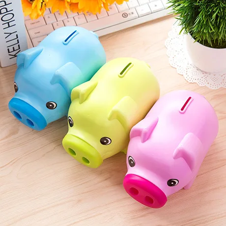 High quality Cheap Unbreakable Wholesale lovely PVC Pig Shaped large plastic piggy banks