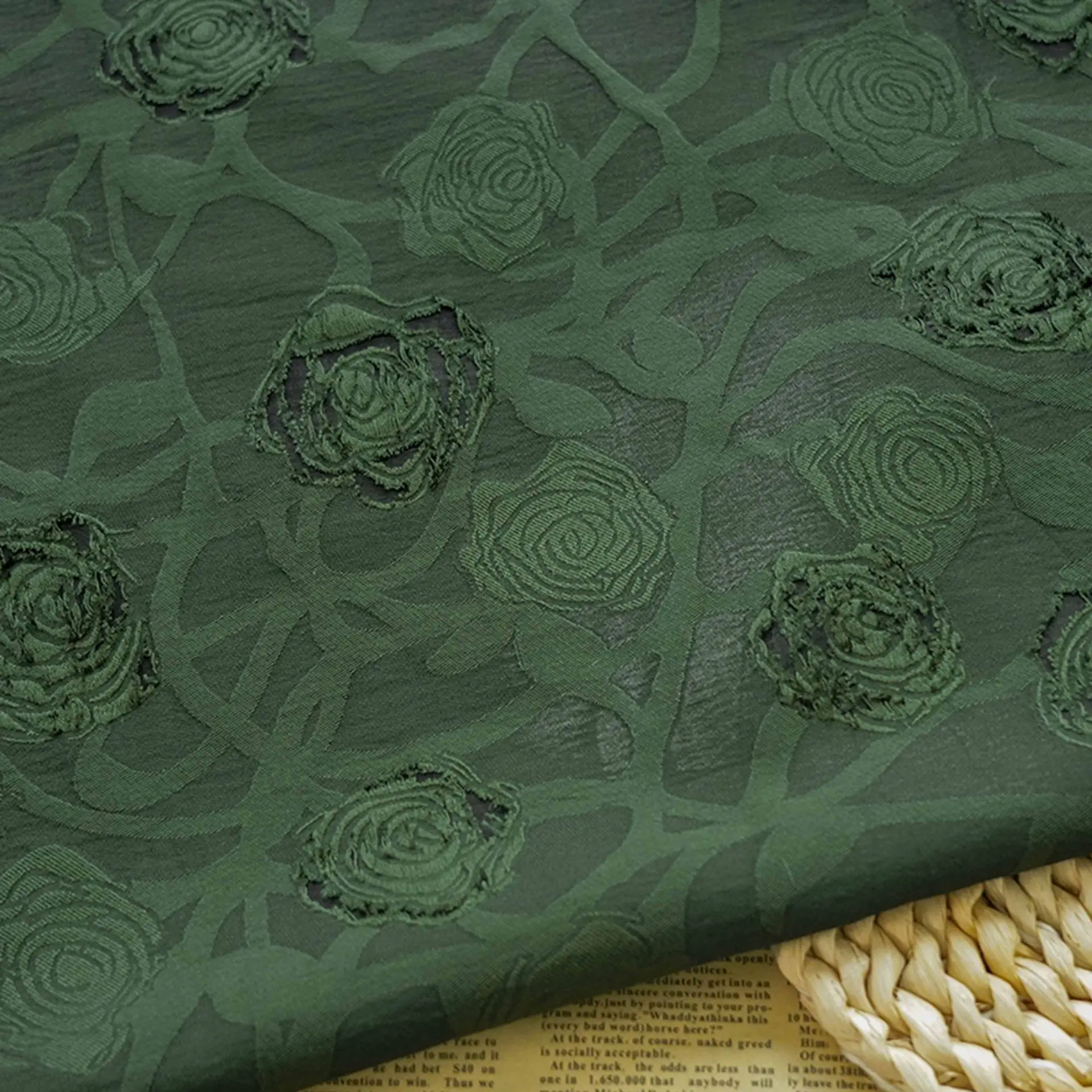 Brighter Italian Designer Fashion Position Flower Metallic Jacquard Fabric