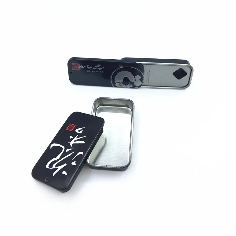 High quality rectangle shaped tin metal  mint candy box with slip lid