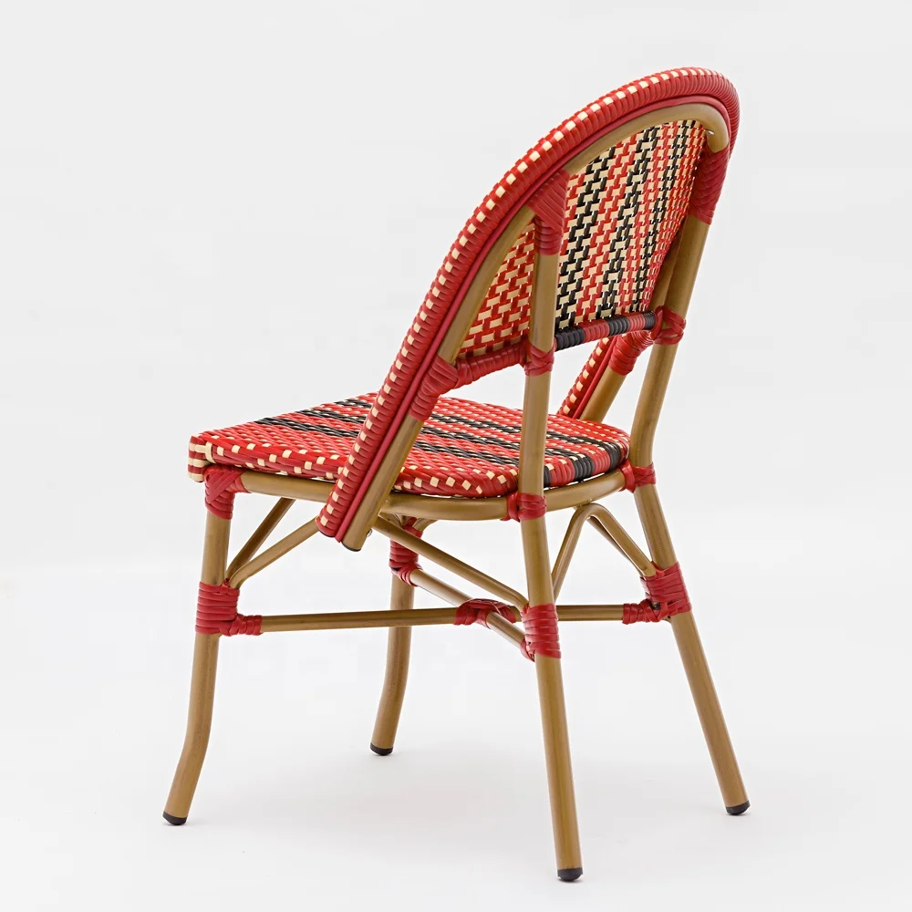 french cafe bistro chair aluminum rattan modern furniture for dining