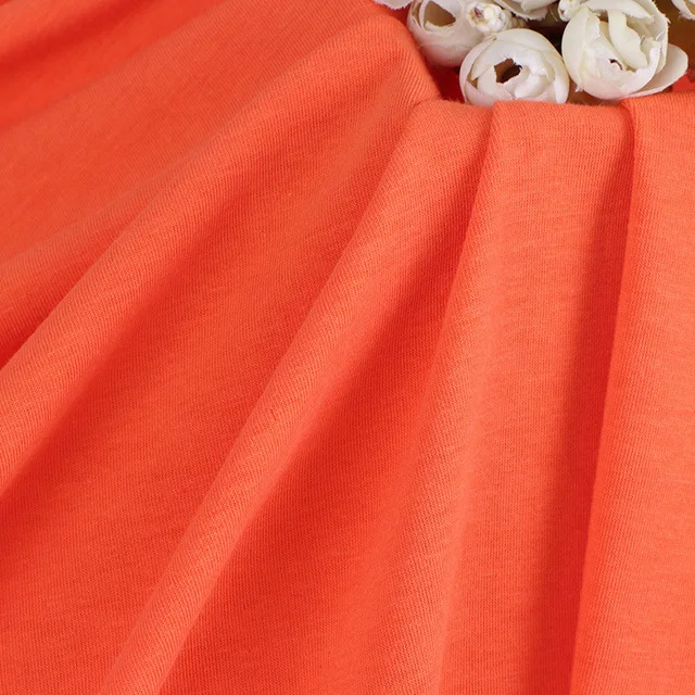 Hot style pull frame polyester cotton jersey plain T-shirt knitted 32 TC / CVC fabric