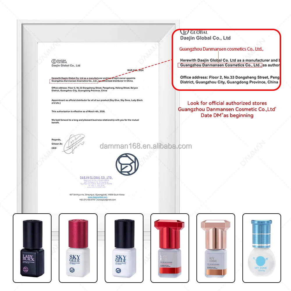 100% Original SKY Zone Glue Korea Eyelash Extension Glue Custom Logo 1s Fast Dry  5ml Strong Lash Glue Adhesive