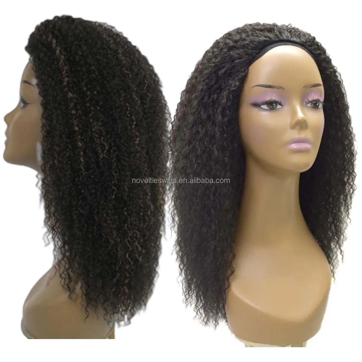 Novelties Synthetic Fiber Kinky Straight Headband Wig Sale Online Perucas Cabelo Wigs For Black Women