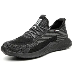 SF9001 new wholesale flying knit anti smash steel toe casual sport safety shoes men