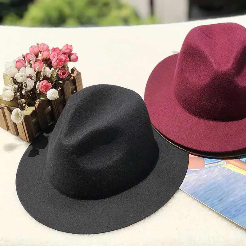 
Wholesale Wool Felt Effect Bodies Juzz Hats 7Cm Wide Brim Women And Men Fedora felt hat 