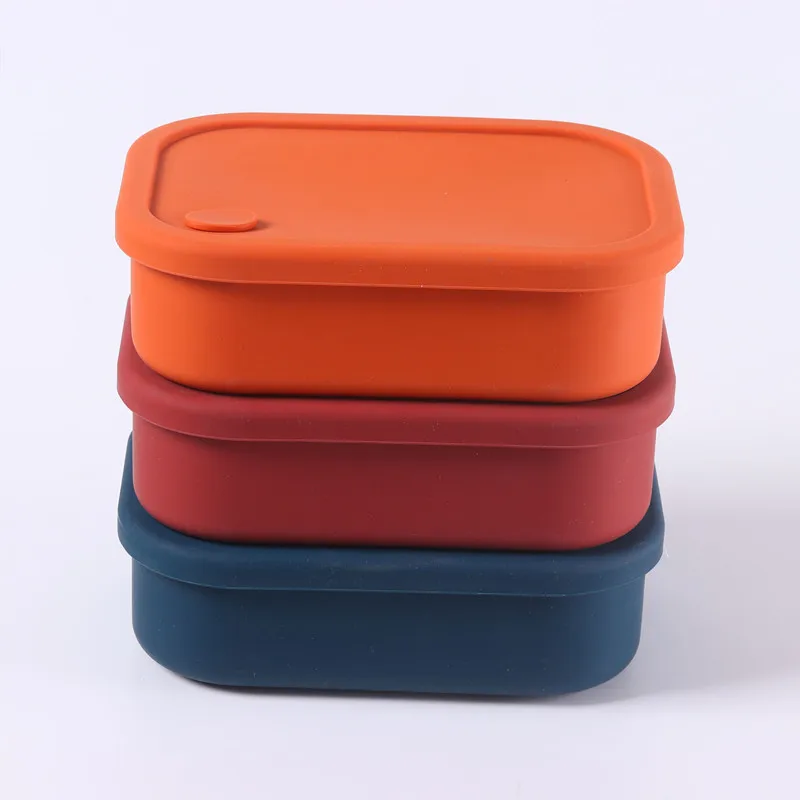 3 segments silicone sandwich food container environmentally friendly hot selling food grade silicone lunch box