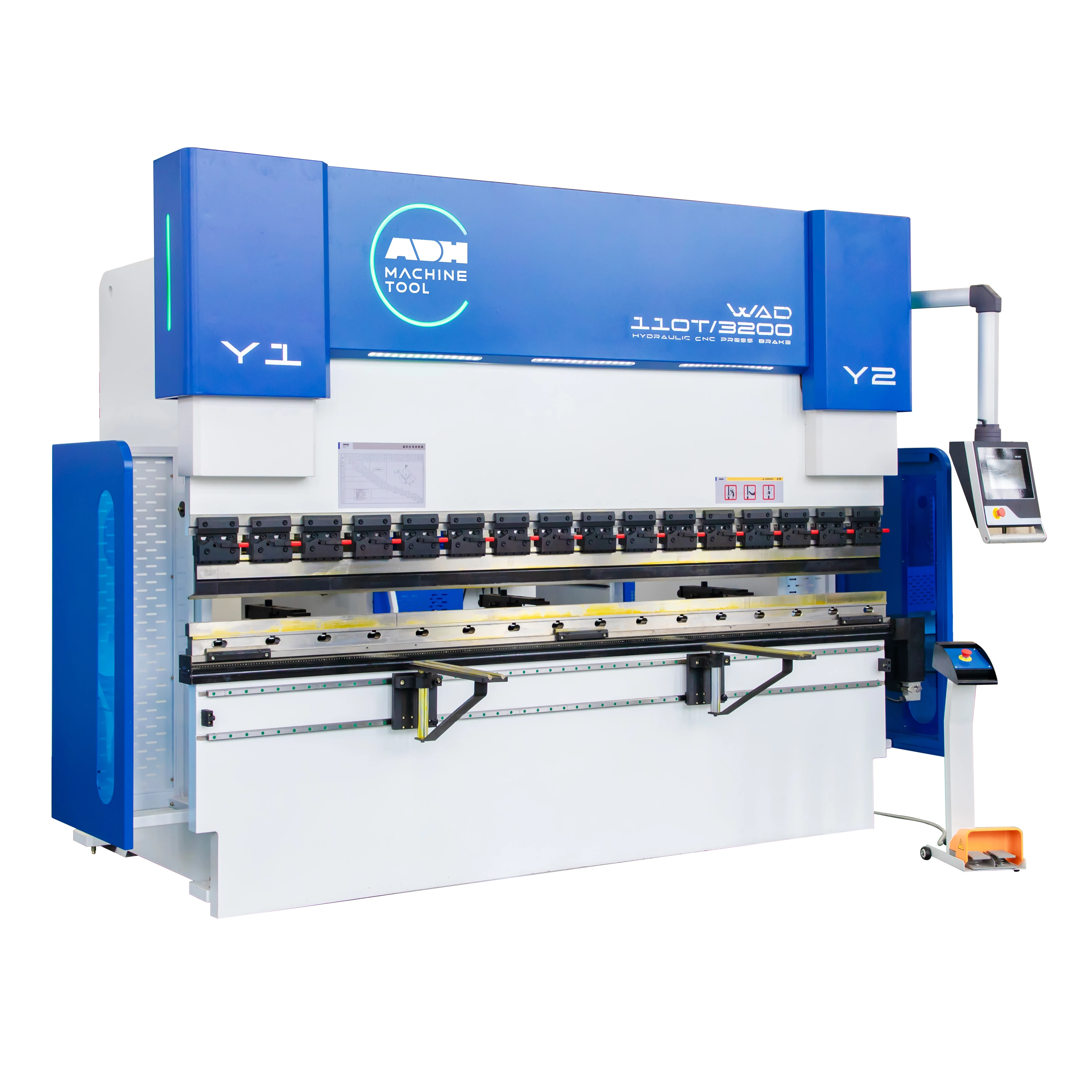 110t/3200 DA53T 4+1 axis aluminum iron plate hydraulic press brake for steel warehouse hydraulic CNC press brake machine
