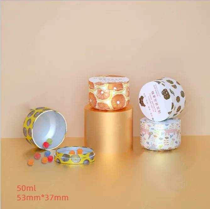 Custom Print Seamless Scented Metal Candle Tin Box Metal Tin Container for Tea Candle Pack round scented candle tins container