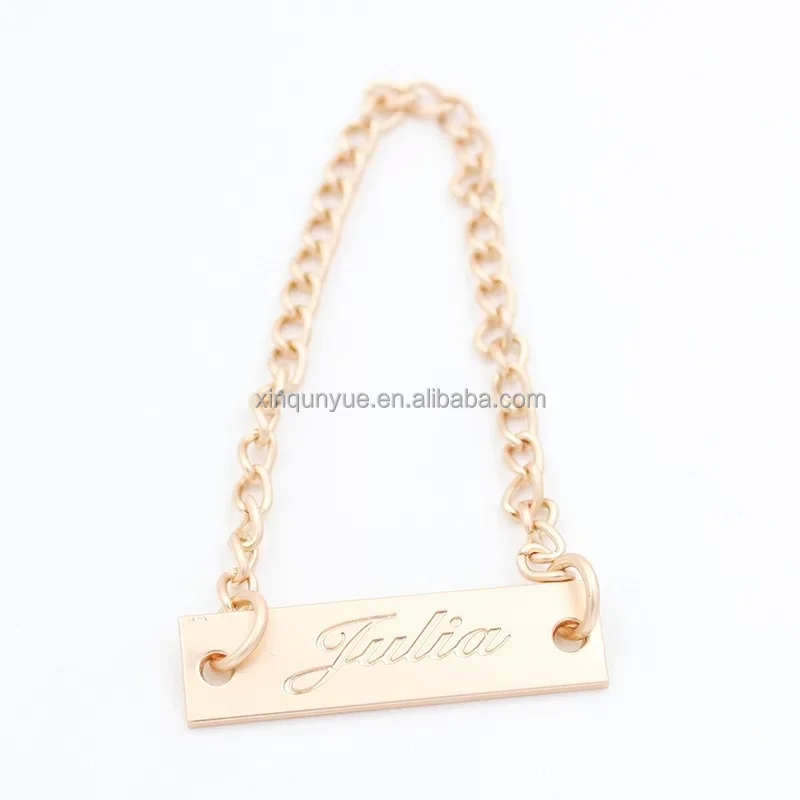 Custom Metal Clothing Logos Labels Name Tags for Garments Sewing Plate Tags for Clothing Accessories