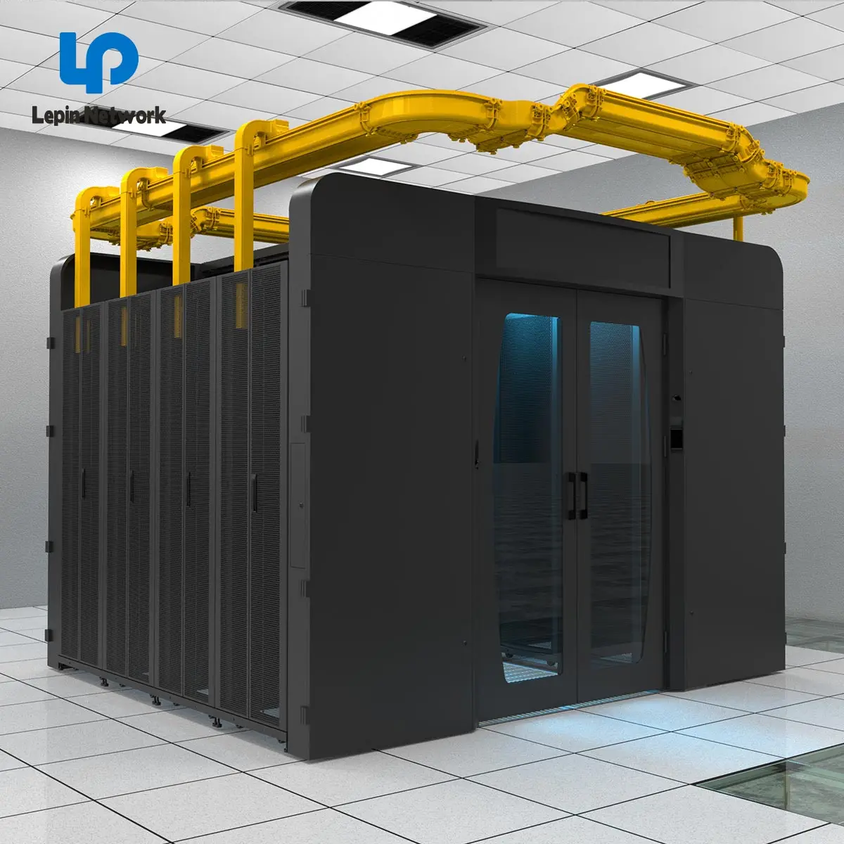 ningbo lepin factory KA KB KH computer room glass door 42U network cabinet custom cold containment aisle