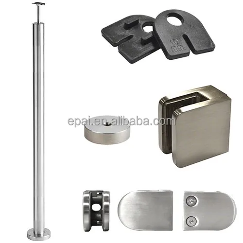 Stainless Steel 304 316 Modern Design Guard Railing Glass System Frameless Glass Balcony Railing Stairs Balustrade Handrail Post