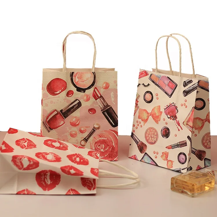 FTS Customized Colourful Kraft Paper Bag Takeaway Food Bag Fashion Clothes Shopping Bag With Printable Logo