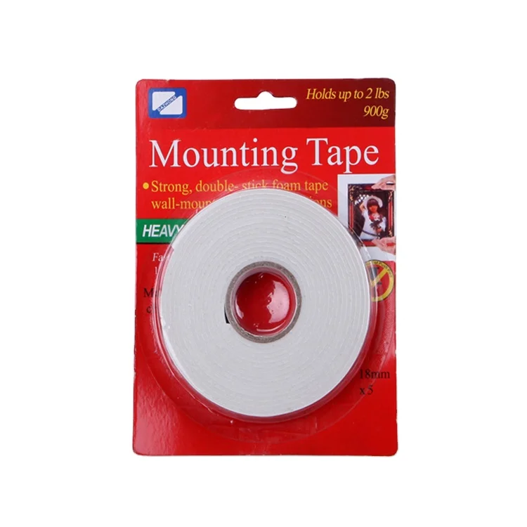 Good quality 1mm 2mm Double side foam mounting tape in card