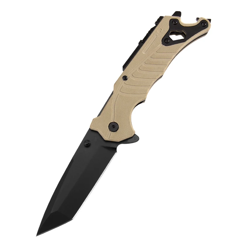 High Quality 5 Inch Stainless Steel Semi-Automatic Combat Folding Pocket Knife For Outdoor Use
