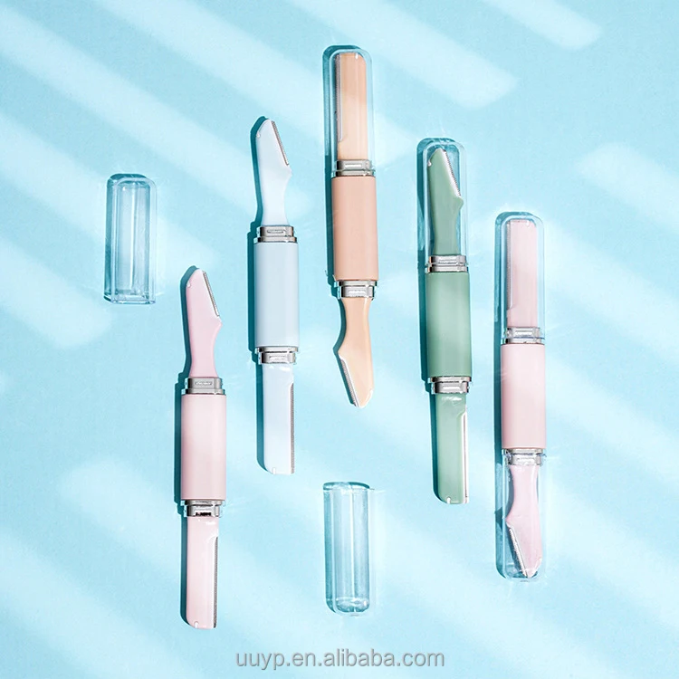 New Arrival Replaceable Head Eyebrow Dermaplaning Tool Facial Hair Trimmer Women Dermaplane Hair Shaver Facial Razors