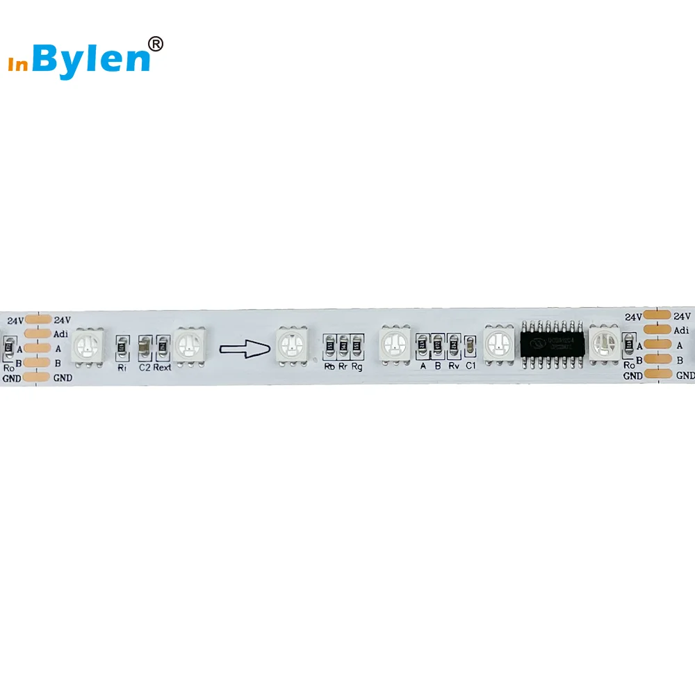 Manufacturer DMX RGB DC24V 14.4W 60LEDs 10Piexls RGB DMX Strip light UCS512C4 IP20 Three Years Warranty LED strip Light