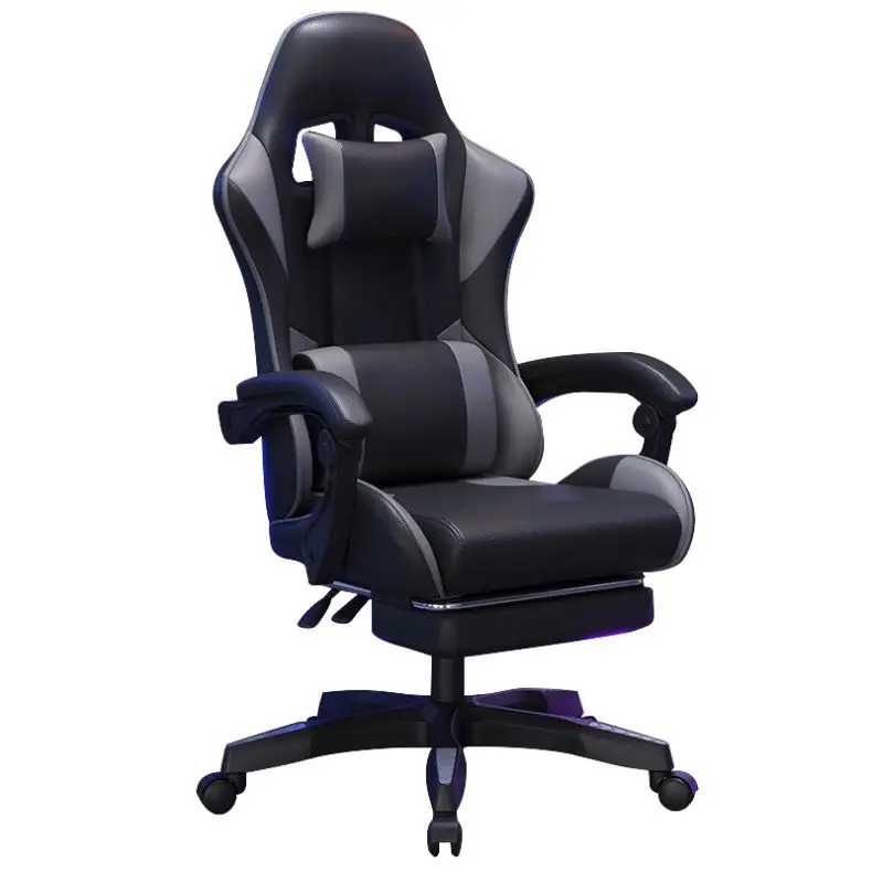 Mexico player leather stylish wide personalizado portable full white pu pvc rgb led gamer chair rotating footrest gaming chair