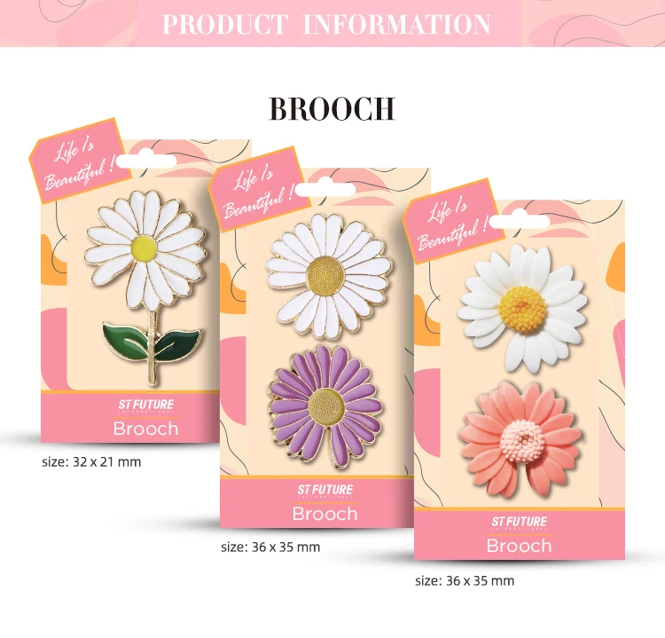 St Future Sunflower Latest Fashion Lapel Pin Brooch Custom Brooches For Women Girl