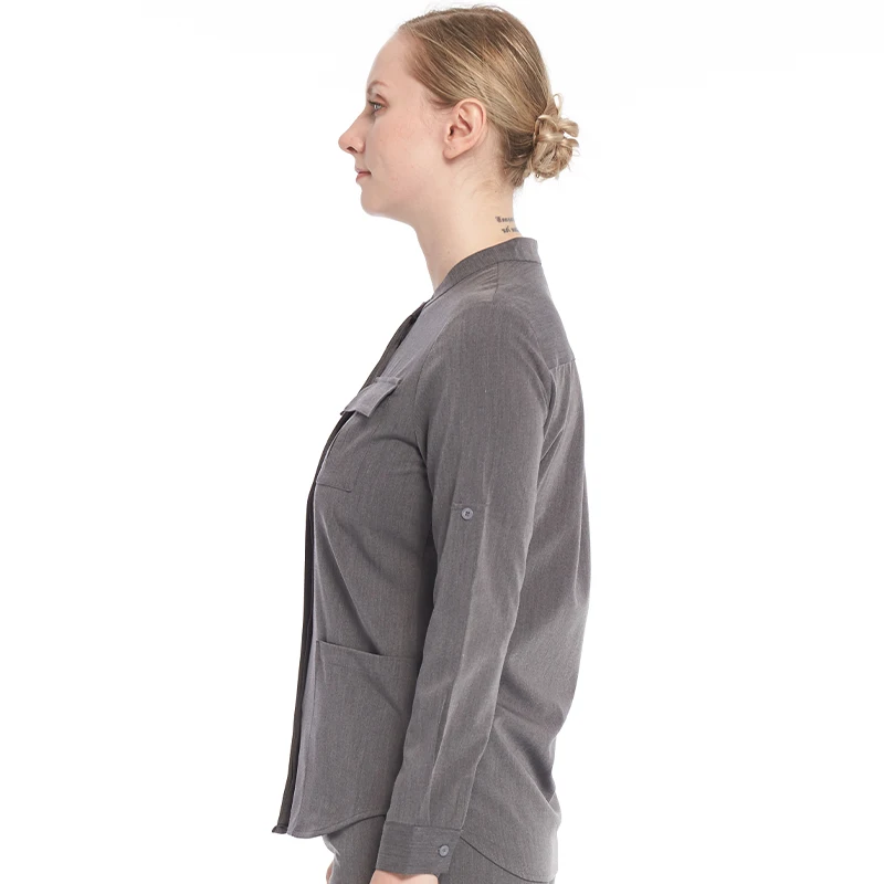 Nurse Work Wear Hospital Beauty Salon Ladies Scrub Suit Front Zip Jacket Tops Fashion Women Long Sleeve Medical Uniforms Sets