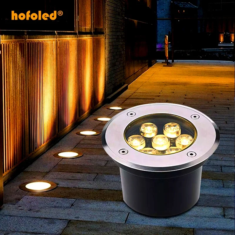 Hofoled Modern Aluminium Housing Light COB Square Walking Steps Deck Stair Driveway Recessed Led Inground Light