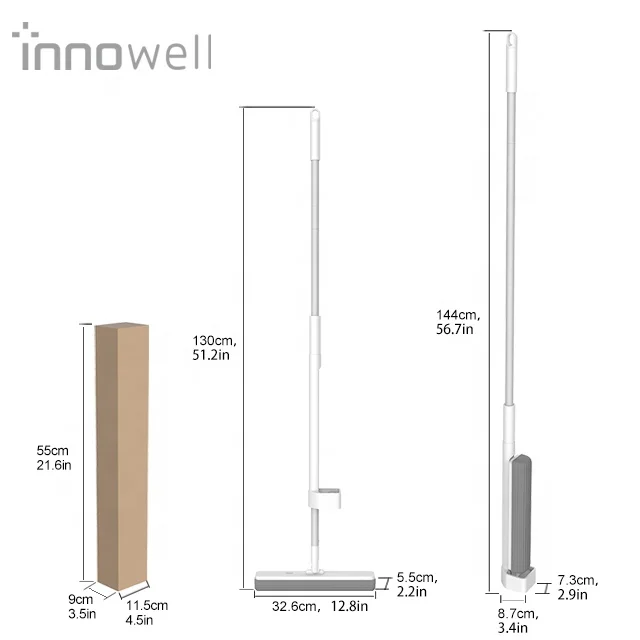  Innowell hands free 180 degree rotating super absorbent PU sponges Floor Mop Household Cleaning