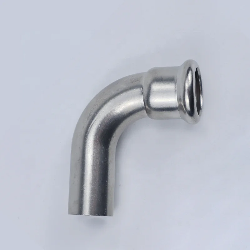 Stainless Steel DVGW M Profile Press Plumbing Fitting 90 Elbow With Plain End