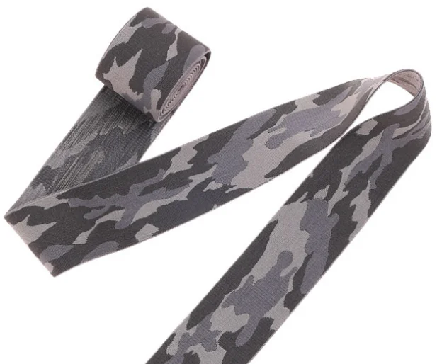 hot selling factory supply custom camouflage color nylon jacquard webbing elastic band