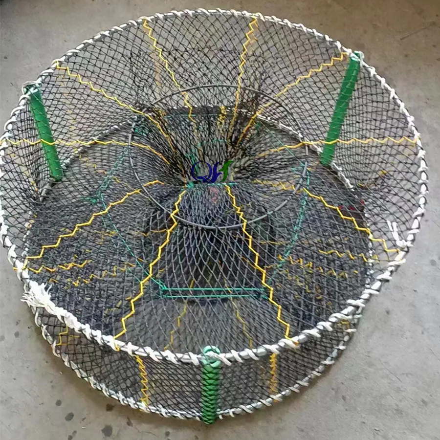 Folding fishing lobster crab pot Crab Traps with Compact Design 3 Entrances Fishing Tool-Fishing Crab Cages