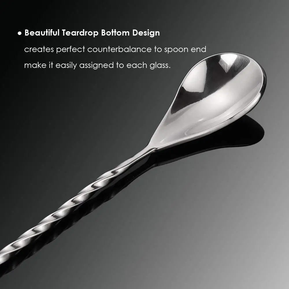 factory stainless steel Twist Stirring stick coffee cocktail bar tool  mixing stirrer spoon Bartender spoon