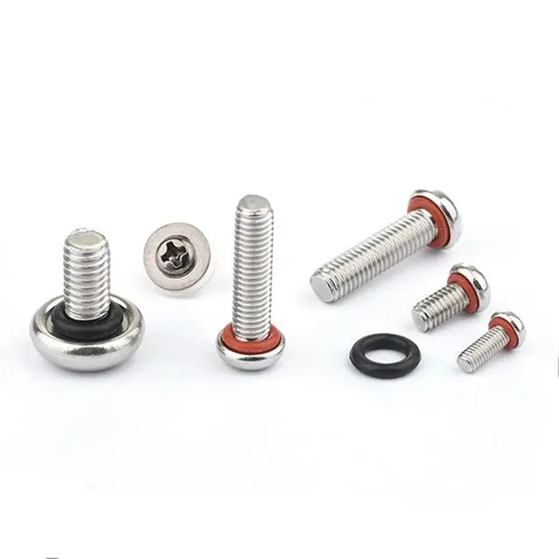 M2 M3 M4 Self Sealing Screw Phillips Pan head Waterproof O Ring Screw Bolt Countersunk Flat Head Screw With Gasket
