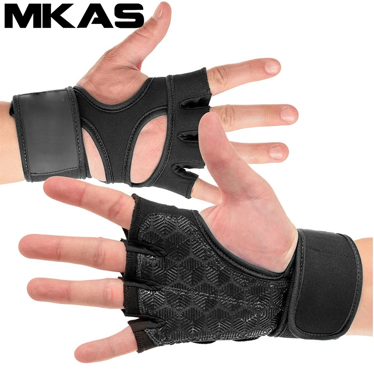 MKAS Fitness Body Building Weight Liftng Gloves Cross fit Anti slip Neoprene Custom Logo Workout Gloves Gym (60750611434)