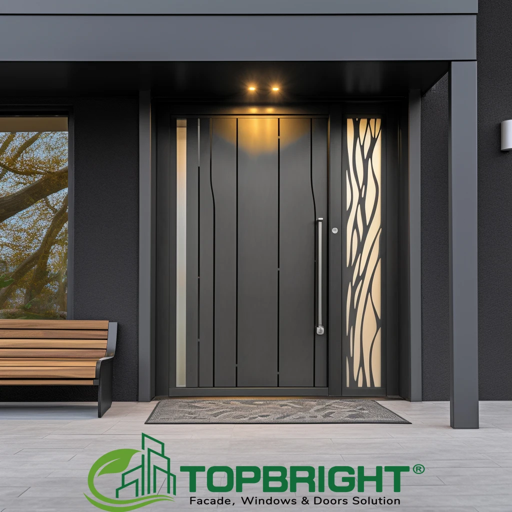 Hot Sale Custom Exterior Main Security Door Design Safety Metal Steel Front Entry Door