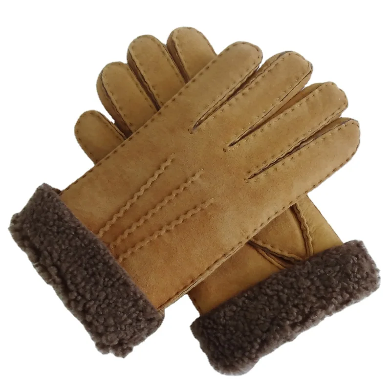High Quality Australia sheepskin lamb fur gloves winter hand-sewing baby Merino curly hair sheepskin Gloves Women