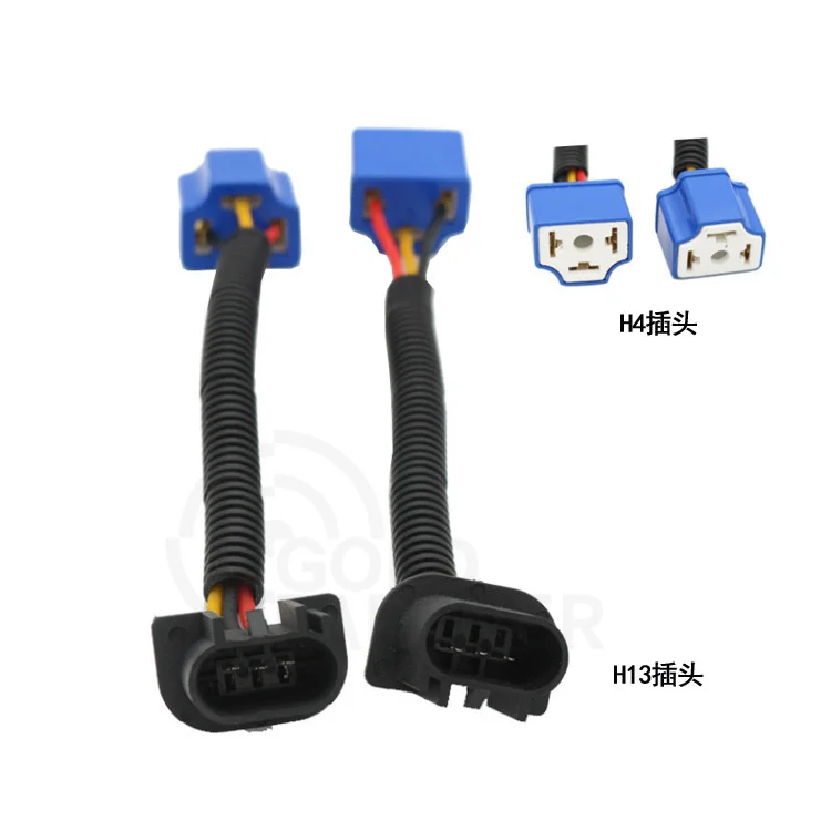 H4 9003 To H13 9008 Pigtail Wiring Harness Adapters For H4/H13 Headlight h4 to h13 cables for Jeep Wrangler