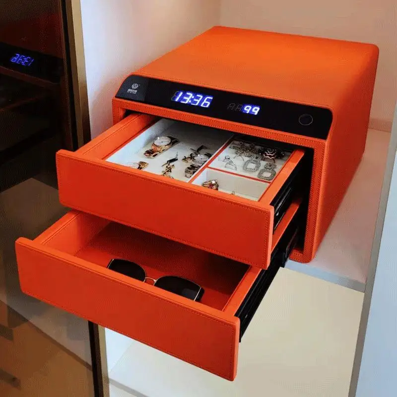 Electronic hidden embedded portable office drawer jewelry chest drawer fingerprint safe
