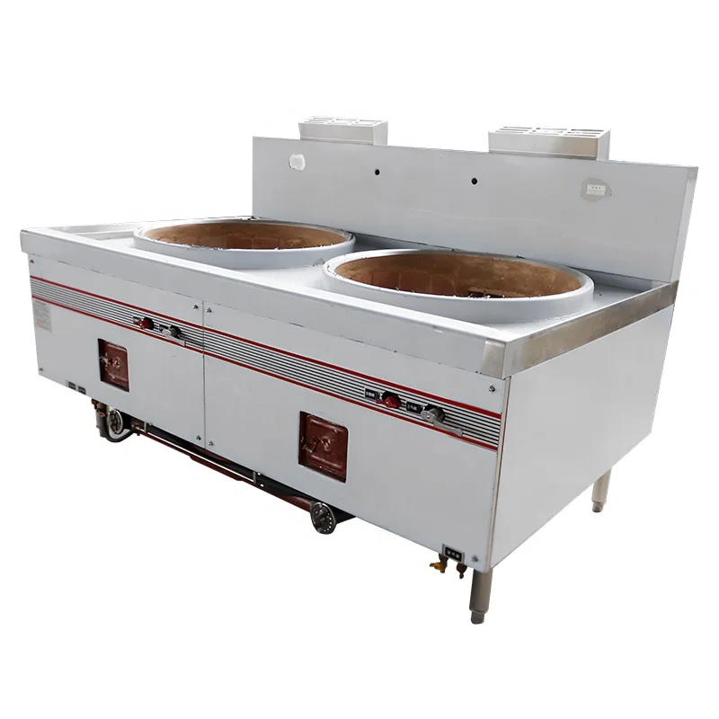 Heavy Duty Chinese Wok Burner Stand 2 Burner Commercial Gas Stove For Restaurants