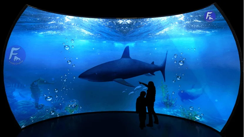 4D video wall virtual Digital Signage immersive experience LED display led screen flexible P0.9 P1 P1.2 P1.5 P1.8 popular 2025