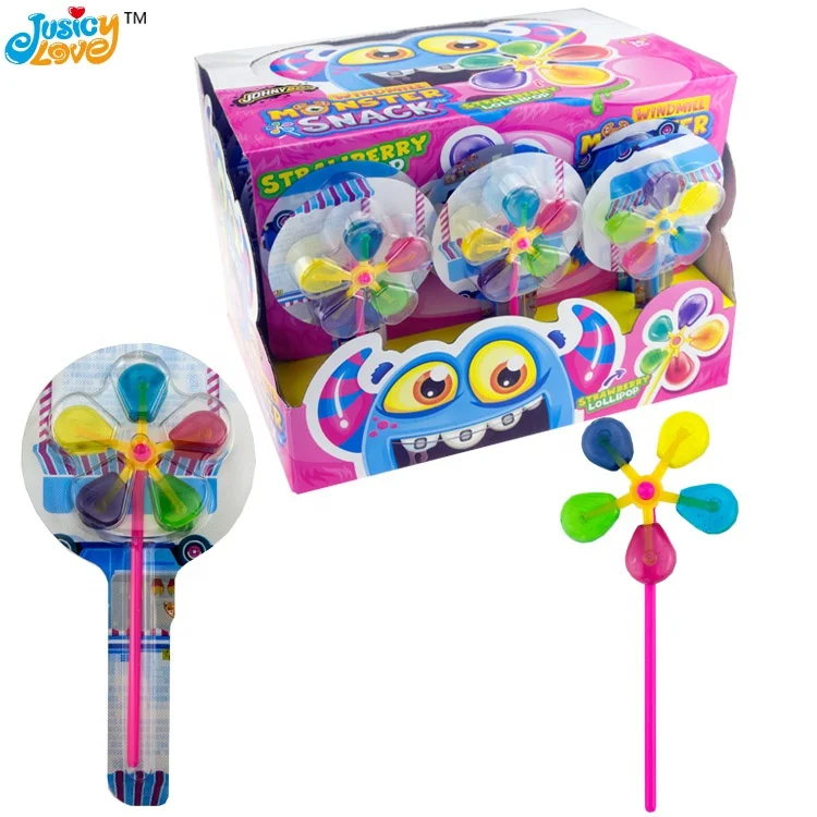 High Quality Colorful Windmill Fruity Flavor Hard Lollipop Candy