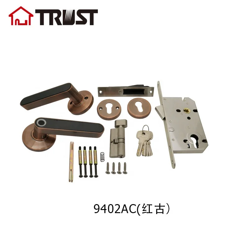 
TRUST 9402-AC Biometric Fingerprint Zinc Alloy Smart Electric Handle Door Lock For Home 