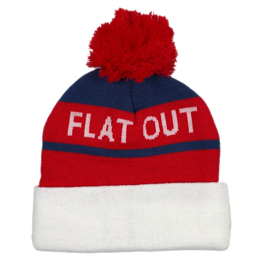 OEM premium popular classic fashion acrylic warm knit pompom winter hat custom jacquard design embroidered logo roll beanie hats