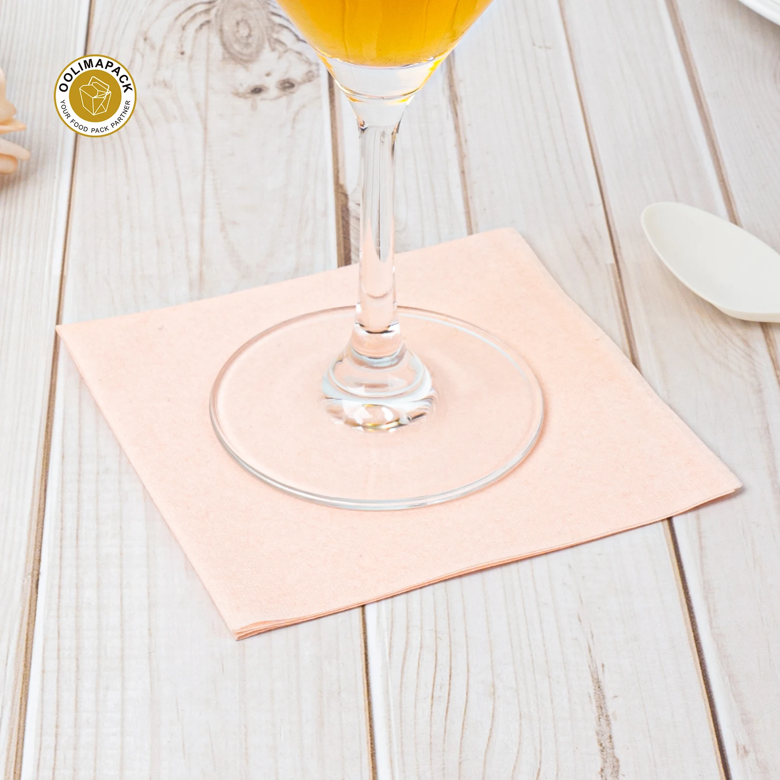 OOLIMA Custom Printed Logo Cocktail Napkins Custom Wedding Cocktail Beverage Luncheon Paper Napkins