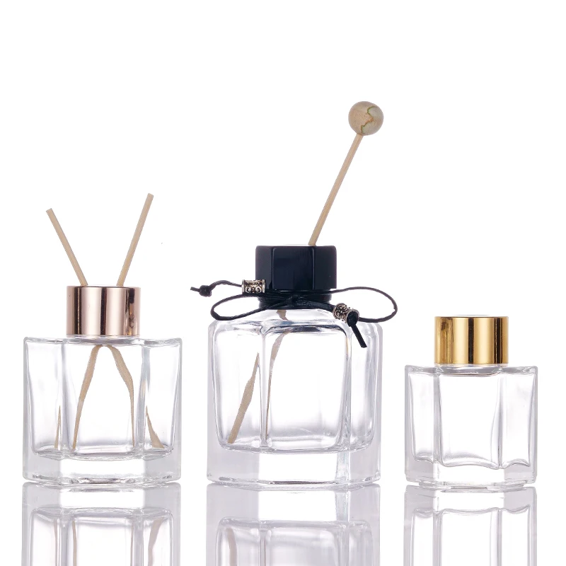 Decorative Hexagonal 50ml 100ml 120ml Empty Perfume Fragrance Oil Aroma Glass Reed Diffuser Bottle