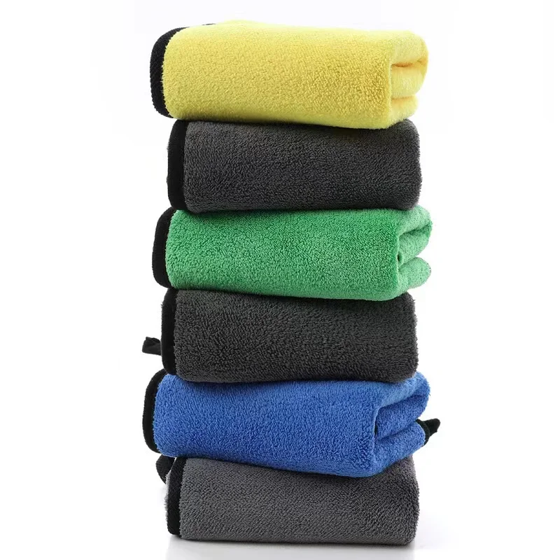 Manufacturer high quality microfiber cleaning cloth towel 1200 gsm thicken machine washable absorbent car washing cloth