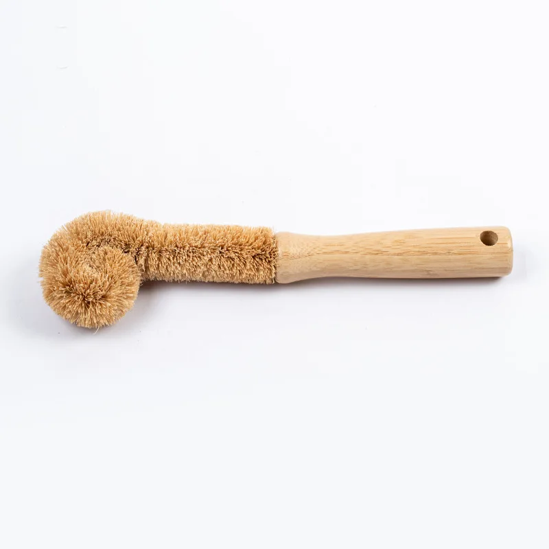 Coconut Palm Bamboo Wood Brush Cup Bottle Brush Cleaning Brush