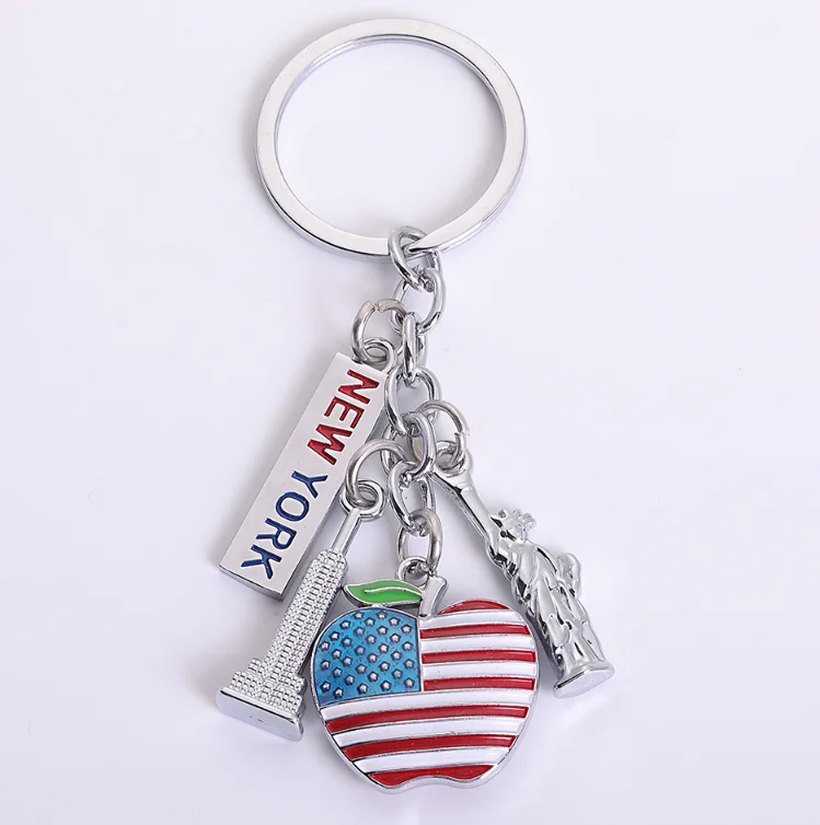 American Flag Souvenir Independence Day Keychain Statue of Liberty Keychain