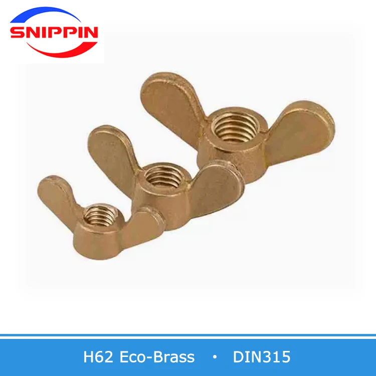 M3 M4 M5 M6 M8 M10 M12 M14 M16 M18 M20 Brass Wing Nuts Copper Butterfly Nuts Hand Tighten Nut DIN315 Chinese Factory