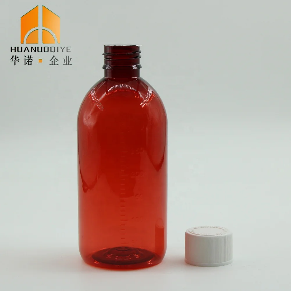300ml Amber Color Medicine Grade Pharmaceutical PET Cough Syrups Bottle for Oral Liquid With CRC Lid